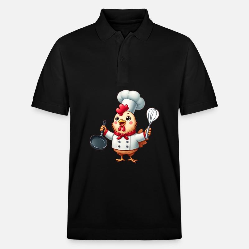 Chef coq préparant la nourriture - Polo PREPSTER bio Stanley/Stella Unisexe - noir