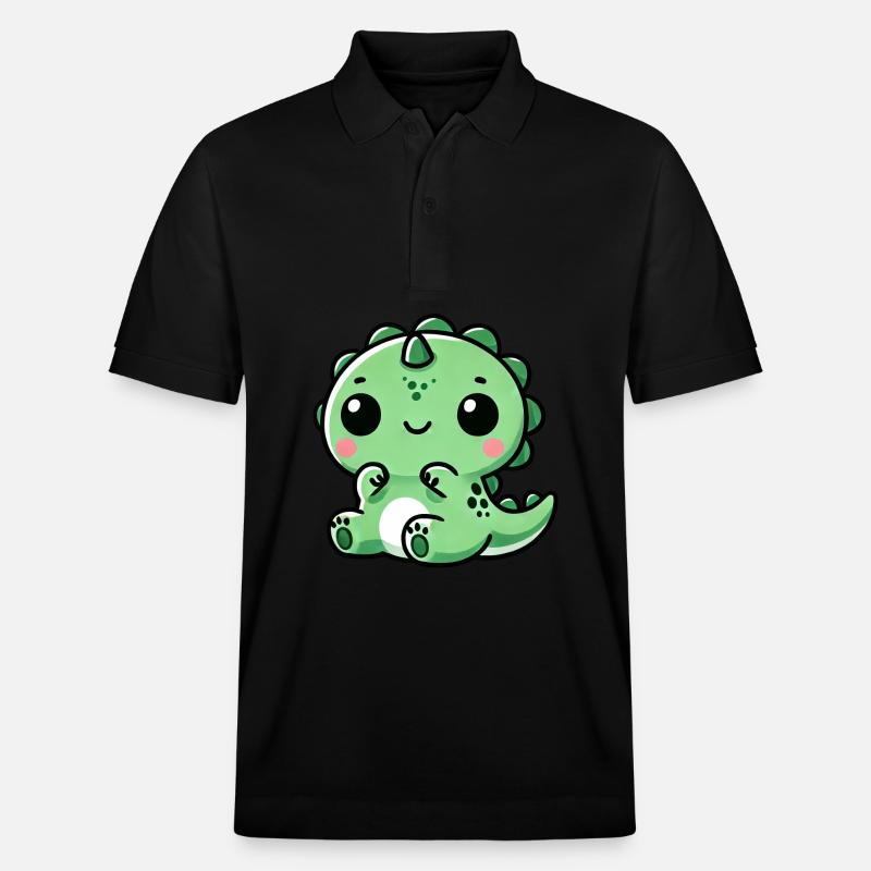 Mignon Dino T-Rex Chibi - Polo PREPSTER bio Stanley/Stella Unisexe - noir