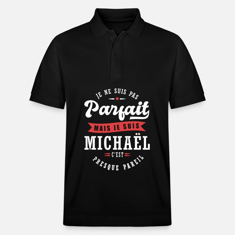Michaël Parfait Cadeau prenom michael - Polo PREPSTER bio Stanley/Stella Unisexe - noir
