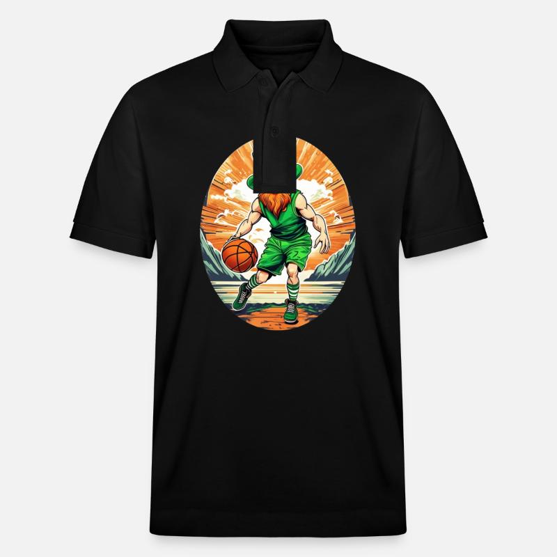 Basket-ball Trèfle de la Saint-Patrick - Polo PREPSTER bio Stanley/Stella Unisexe - noir
