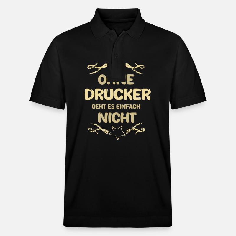 Geschenk für Drucker - Stanley/Stella Unisex Bio-Poloshirt PREPSTER - Schwarz