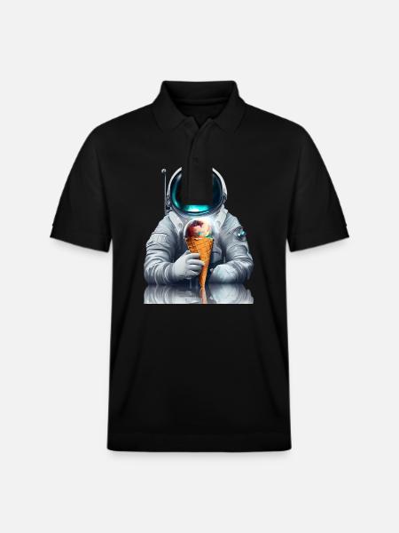 Waffle Ice Cream Astronaut - Stanley/Stella Unisex Organic Polo Shirt PREPSTER - black