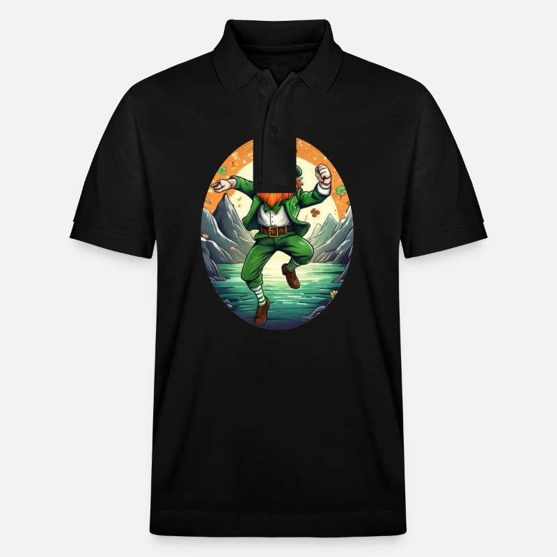 Danse trèfle de la Saint-Patrick - Polo PREPSTER bio Stanley/Stella Unisexe - noir