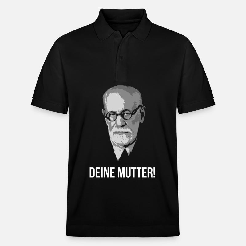 Sigmund Freud Deine Mutter Spruch - Stanley/Stella Unisex Bio-Poloshirt PREPSTER - Schwarz
