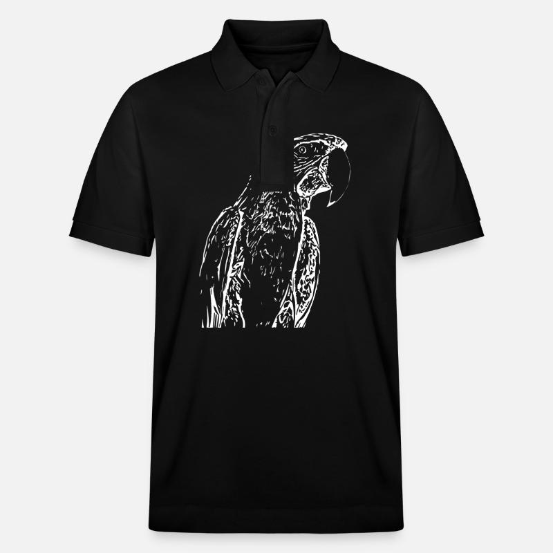 Perroquets Oiseau Blanc - Polo PREPSTER bio Stanley/Stella Unisexe - noir