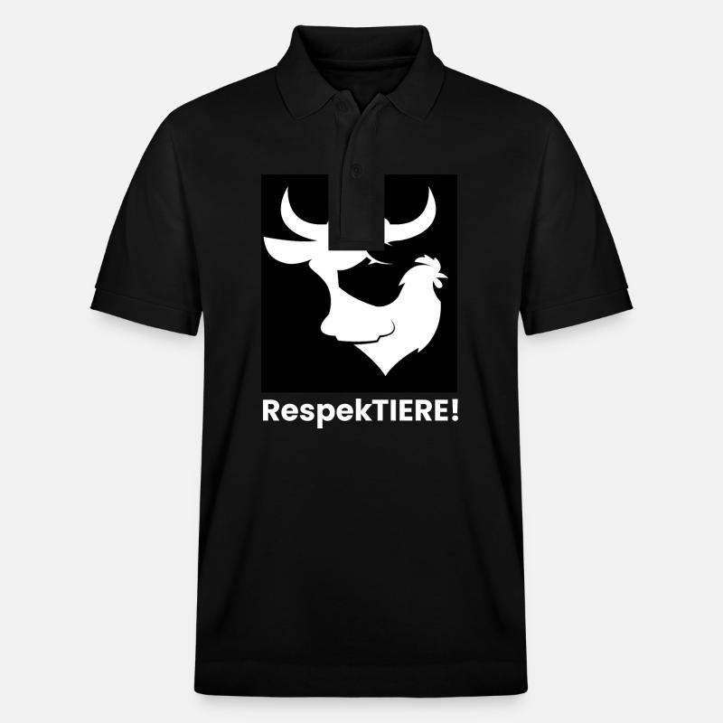 Respect des silhouettes d’animaux Bœuf, Cochon, Poulet - Polo PREPSTER bio Stanley/Stella Unisexe - noir