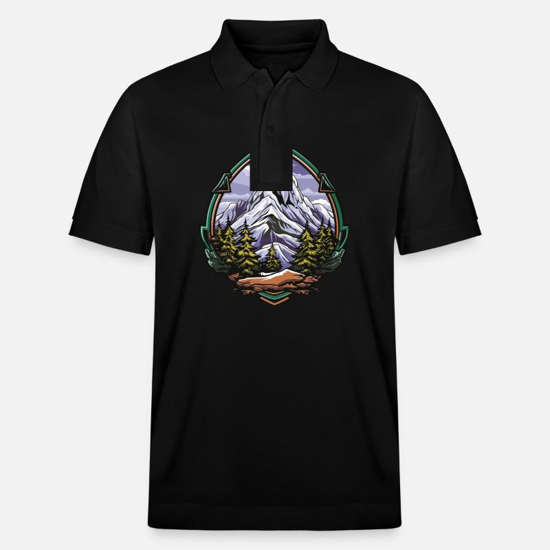 Eisberge Mountains Gipfel - Stanley/Stella Unisex Bio-Poloshirt PREPSTER - Schwarz