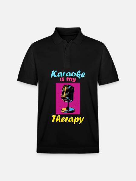 Karaoke is my therapy - Stanley/Stella Unisex Organic Polo Shirt PREPSTER - black