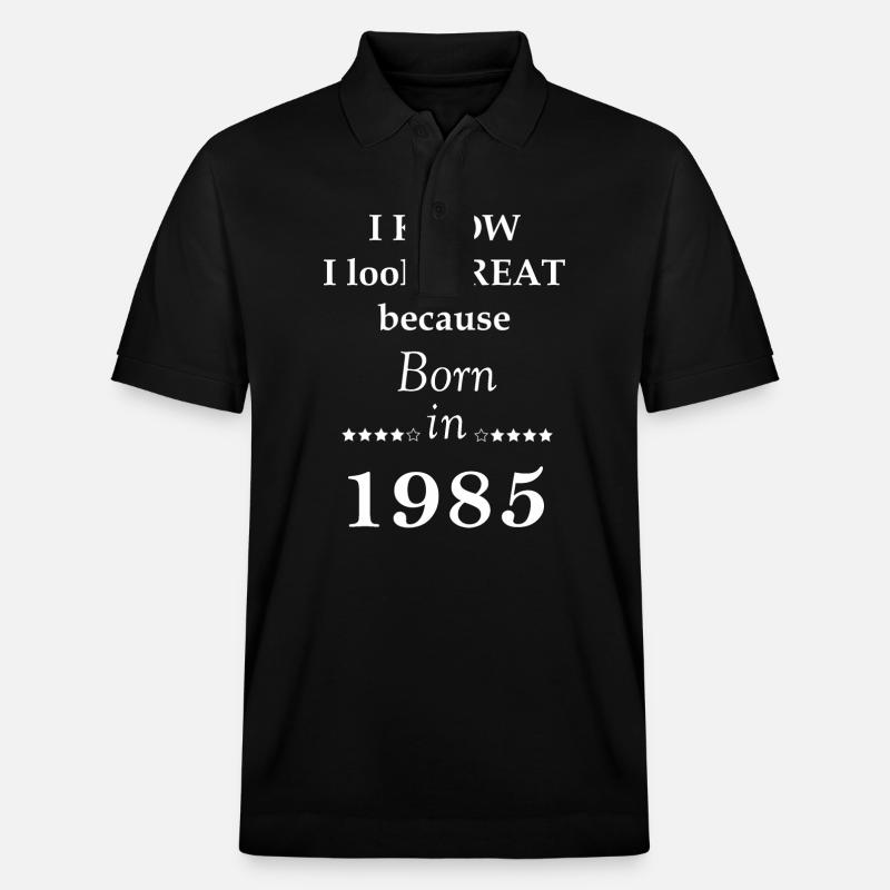 Born in 1985 - Stanley/Stella Unisex Bio-Poloshirt PREPSTER - Schwarz