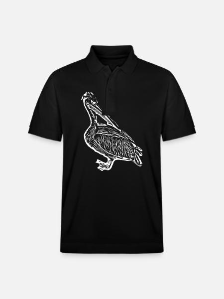 Pelicans Bird Birds Pelecanus - Stanley/Stella Unisex Organic Polo Shirt PREPSTER - black