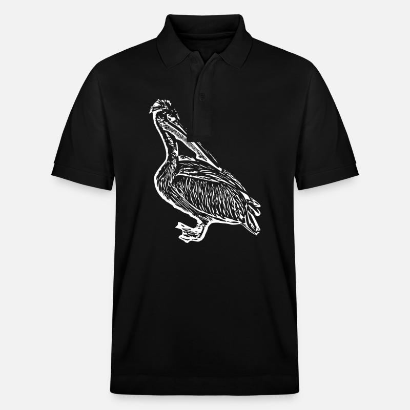 Pélicans Oiseaux Oiseaux Pelecanus - Polo PREPSTER bio Stanley/Stella Unisexe - noir