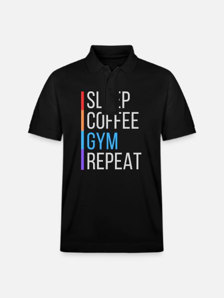café gym drôle - Polo PREPSTER bio Stanley/Stella Unisexe - noir