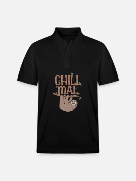 Sloth chill - Stanley/Stella Unisex Organic Polo Shirt PREPSTER - black