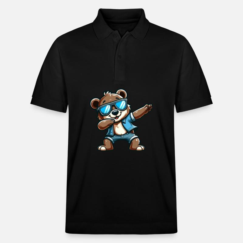 Cool Bear Dabbing - Stanley/Stella Unisex Bio-Poloshirt PREPSTER - Schwarz