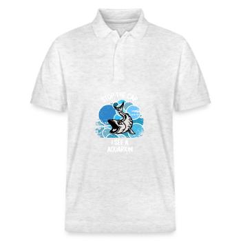 Aquarium Aquarianer Fische Zierfische Aquaristik - Stanley/Stella Unisex Bio-Poloshirt PREPSTER - Weiß meliert - Vorne - Roxy (174cm) & Andy (188cm)