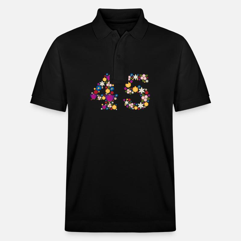 Flowers 45 - Stanley/Stella Unisex Bio-Poloshirt PREPSTER - Schwarz