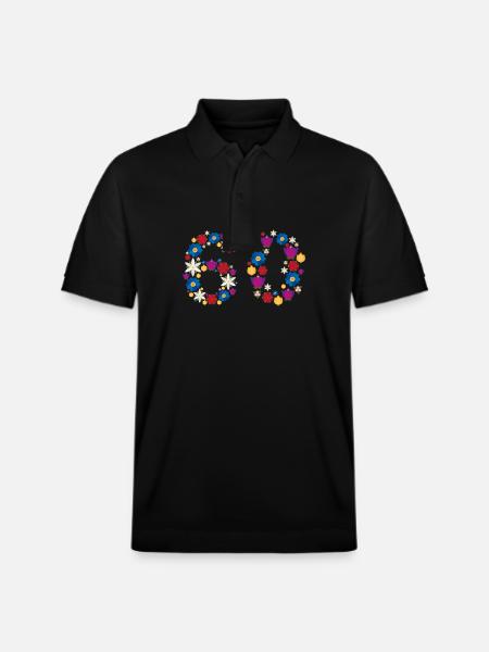 Flowers 60 - Stanley/Stella Unisex Organic Polo Shirt PREPSTER - black