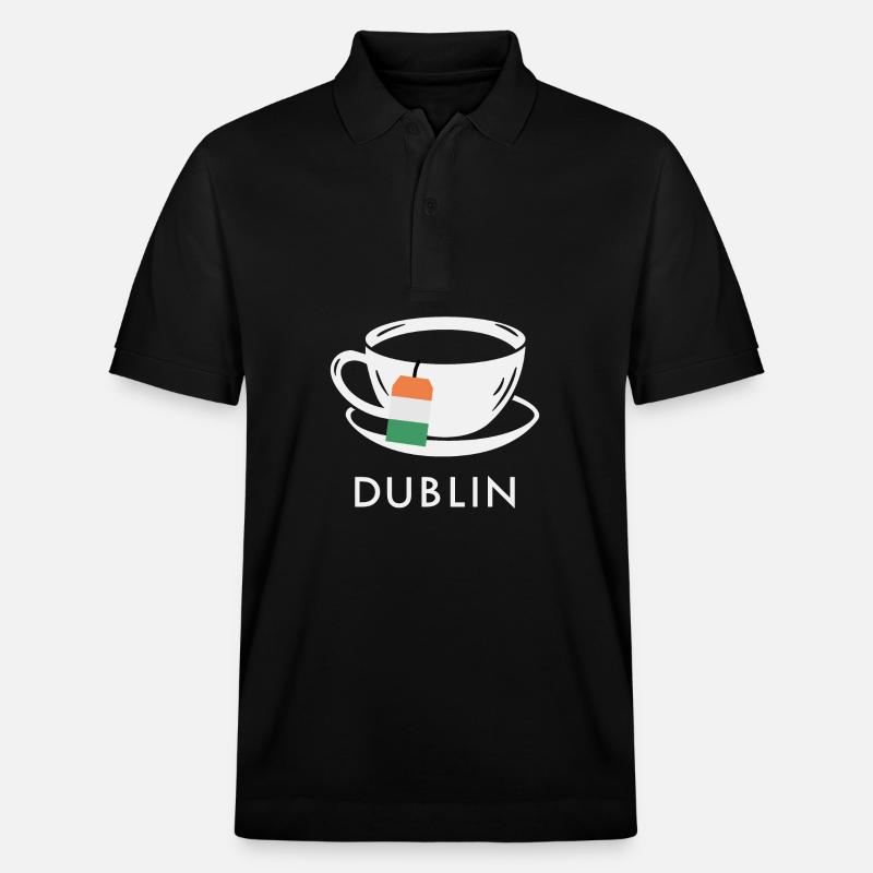 Dublin Teetasse UK Flagge Teebeutel - Stanley/Stella Unisex Bio-Poloshirt PREPSTER - Schwarz