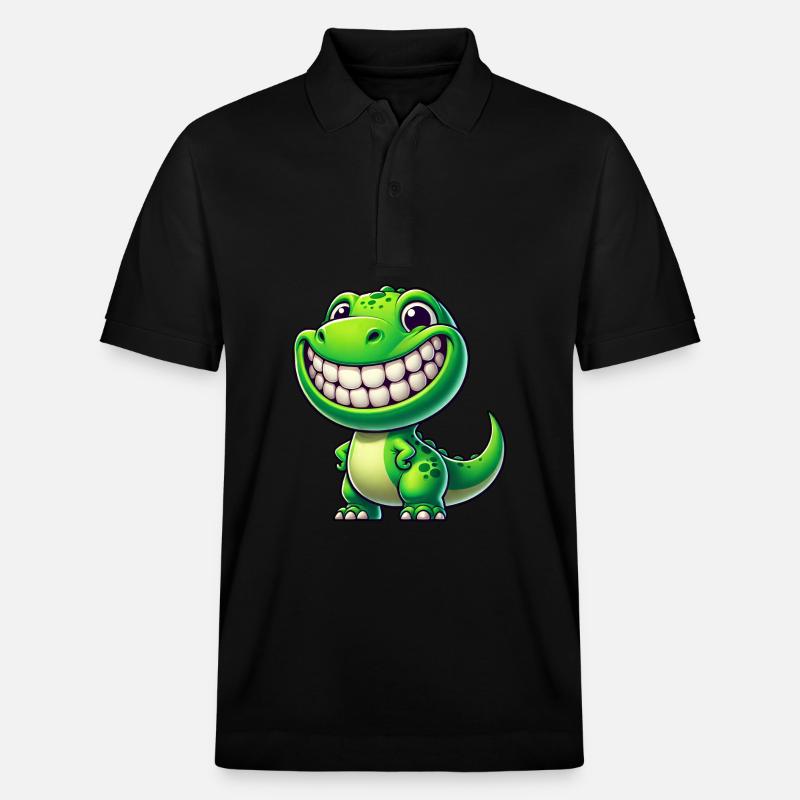 Dinosaure mignon T-Rex Cartoon Friendly - Polo PREPSTER bio Stanley/Stella Unisexe - noir