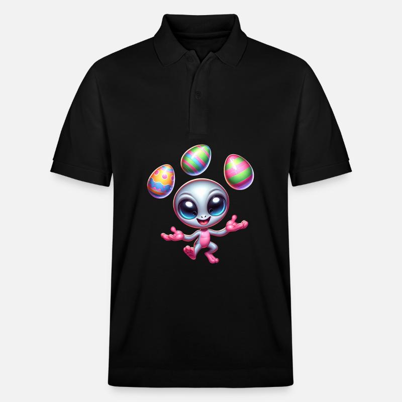 Alien-Osterjongleur: Eierakrobatik - Stanley/Stella Unisex Bio-Poloshirt PREPSTER - Schwarz
