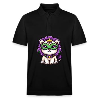 Bande dessinée mignonne de Lion de Mardi Gras - Polo PREPSTER bio Stanley/Stella Unisexe - noir - Devant - Roxy (174cm) & Andy (188cm)