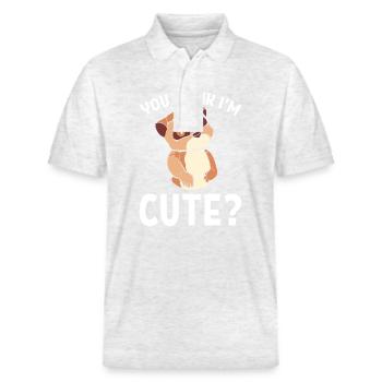 Erdmännchen - Stanley/Stella Unisex Bio-Poloshirt PREPSTER - Weiß meliert - Vorne - Roxy (174cm) & Andy (188cm)