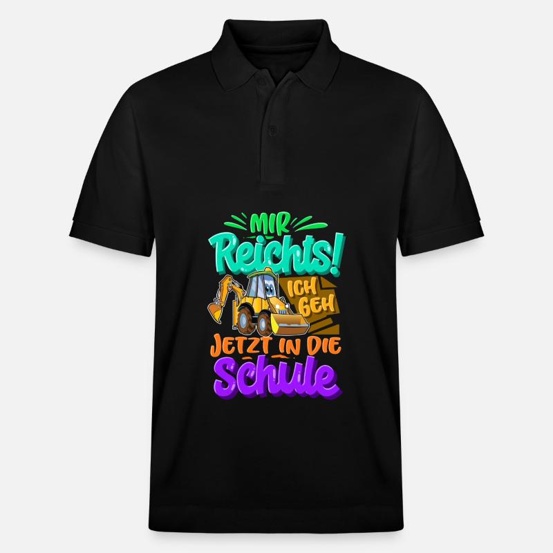Einschulung Bagger Schulkind - Stanley/Stella Unisex Bio-Poloshirt PREPSTER - Schwarz