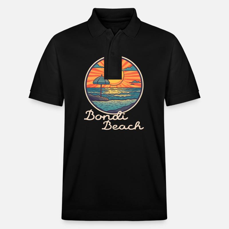 Plage de Bondi - Polo PREPSTER bio Stanley/Stella Unisexe - noir