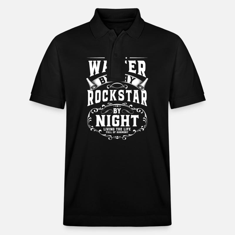 Serveur Restaurant Nourriture Cocktail - Polo PREPSTER bio Stanley/Stella Unisexe - noir