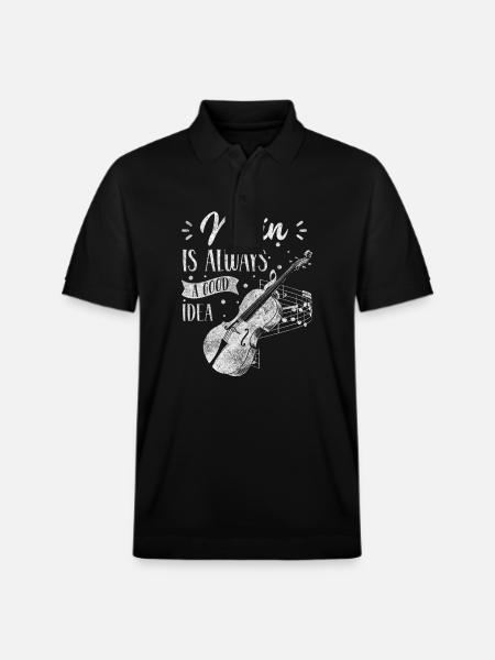 Violin Concert String Instrument Student - Stanley/Stella Unisex Organic Polo Shirt PREPSTER - black