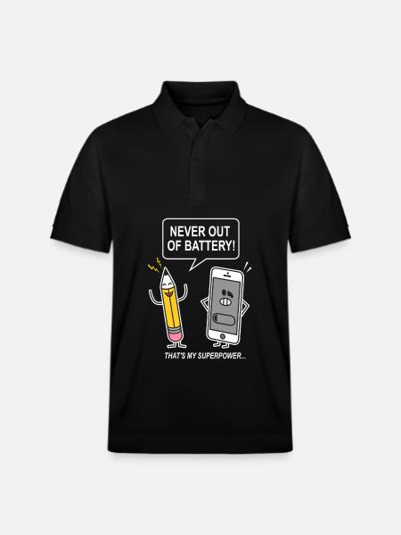 funny humor sarcasm smartphon - Stanley/Stella Unisex Organic Polo Shirt PREPSTER - black