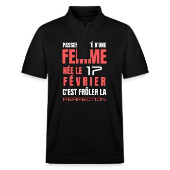 Élégance du 17 Février: Design Exclusif - Polo PREPSTER bio Stanley/Stella Unisexe - noir - Devant - Roxy (174cm) & Andy (188cm)