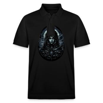 Die Hüterin der Schatten - Stanley/Stella Unisex Bio-Poloshirt PREPSTER - Schwarz - Vorne - Roxy (174cm) & Andy (188cm)