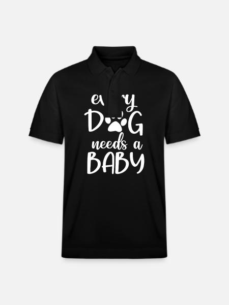 Every Dog Needs a Baby - Stanley/Stella Unisex Organic Polo Shirt PREPSTER - black