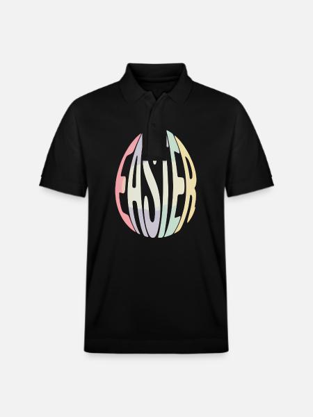Easter Bunny - Cool Easter Logo - Stanley/Stella Unisex Organic Polo Shirt PREPSTER - black