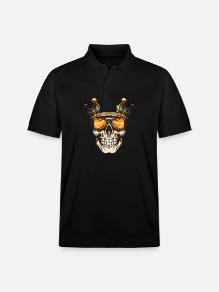 Skull King Crown - Stanley/Stella Unisex Organic Polo Shirt PREPSTER - black