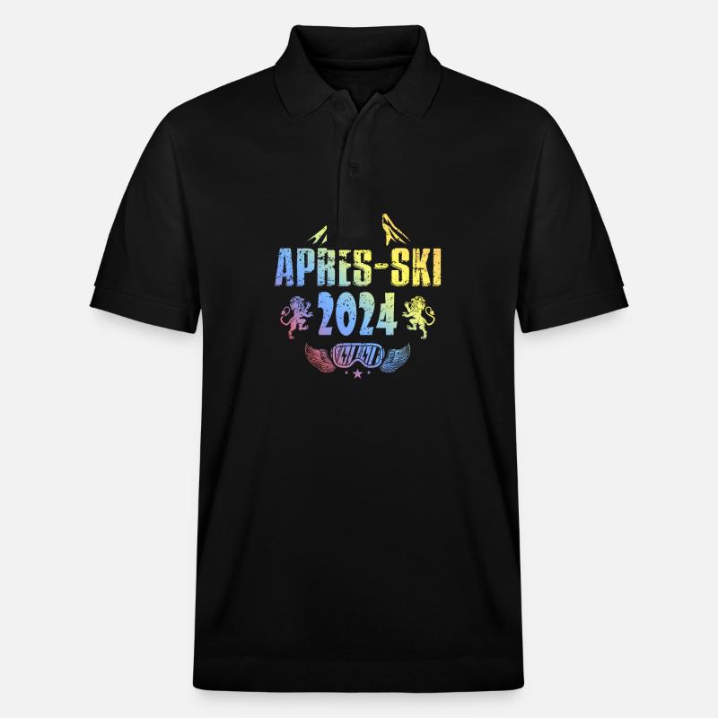 Apres Ski 2024 Spruch Bunt - Stanley/Stella Unisex Bio-Poloshirt PREPSTER - Schwarz