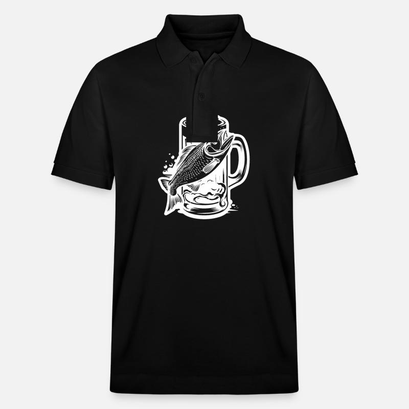 Bière Verre Pêche Pêcheur - Polo PREPSTER bio Stanley/Stella Unisexe - noir