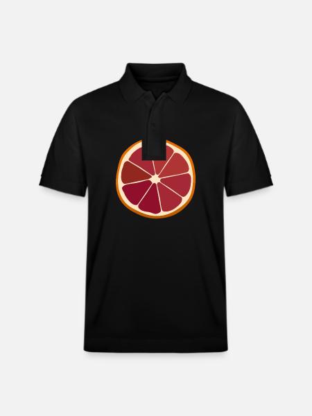 Eine Scheibe der Blutorange - Stanley/Stella Unisex Bio-Poloshirt PREPSTER - Schwarz