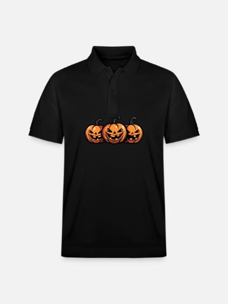 Pumpkin Halloween Comic Party - Stanley/Stella Unisex Organic Polo Shirt PREPSTER - black