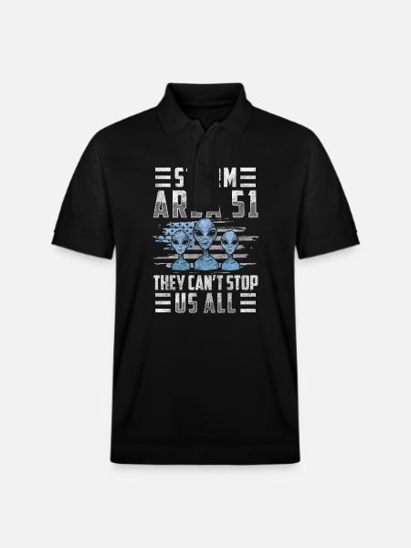 Aliens Space Stars Science fiction - Stanley/Stella Unisex Organic Polo Shirt PREPSTER - black