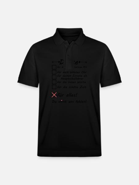 Lehrer Hauptschule Abschiedsgeschenk Abschied - Stanley/Stella Unisex Bio-Poloshirt PREPSTER - Schwarz