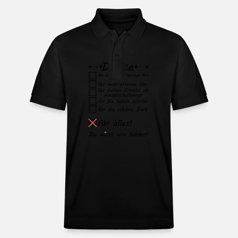Lehrer Hauptschule Abschiedsgeschenk Abschied - Stanley/Stella Unisex Bio-Poloshirt PREPSTER - Schwarz