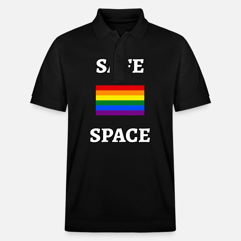 SAFE SPACE LGBT Drapeau arc-en-ciel - Polo PREPSTER bio Stanley/Stella Unisexe - noir