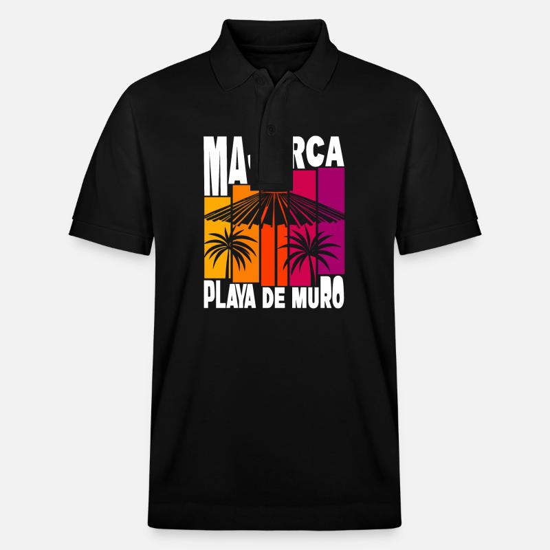 Mallorca Playa De Muro - Stanley/Stella Unisex Bio-Poloshirt PREPSTER - Schwarz