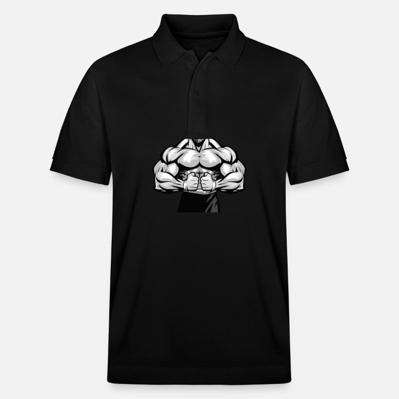 Bodybuilder Gym Muscles - Polo PREPSTER bio Stanley/Stella Unisexe - noir
