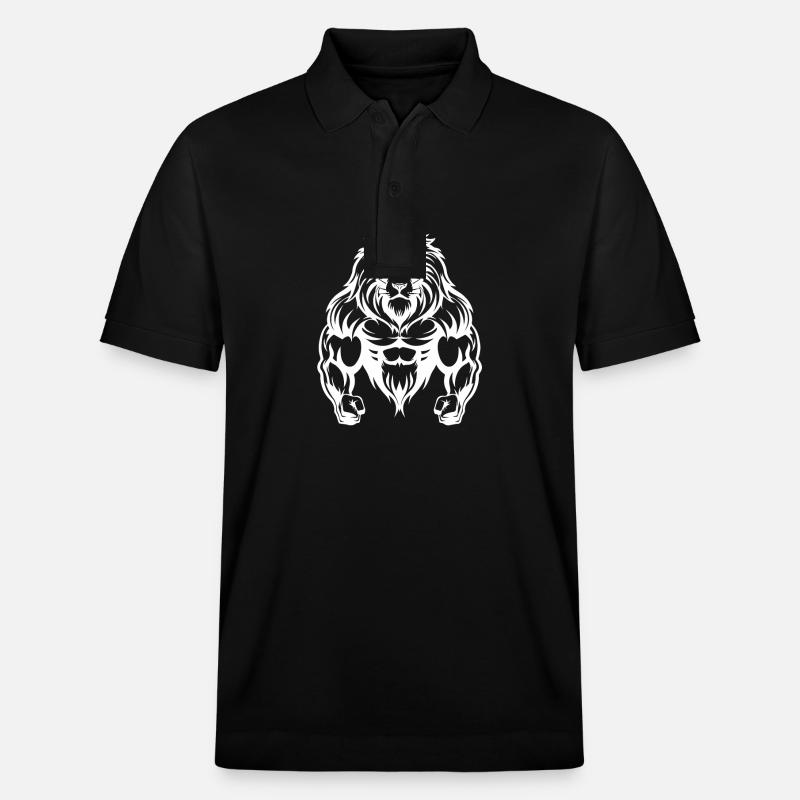 Muscles Lion - Polo PREPSTER bio Stanley/Stella Unisexe - noir