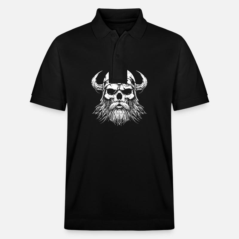 Crâne Viking Valhalla - Polo PREPSTER bio Stanley/Stella Unisexe - noir