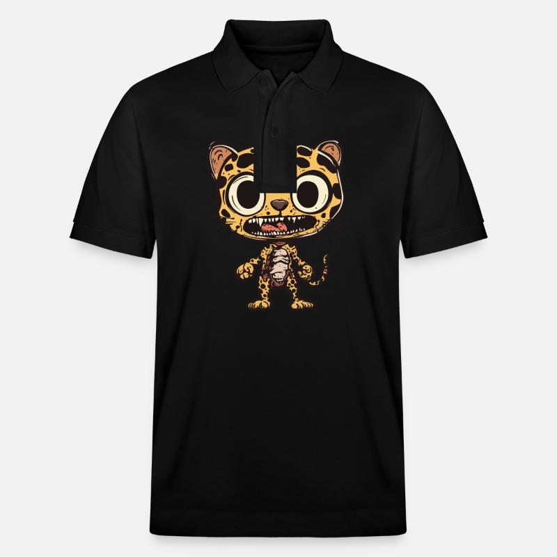 Léopard Halloween Zombie - Polo PREPSTER bio Stanley/Stella Unisexe - noir