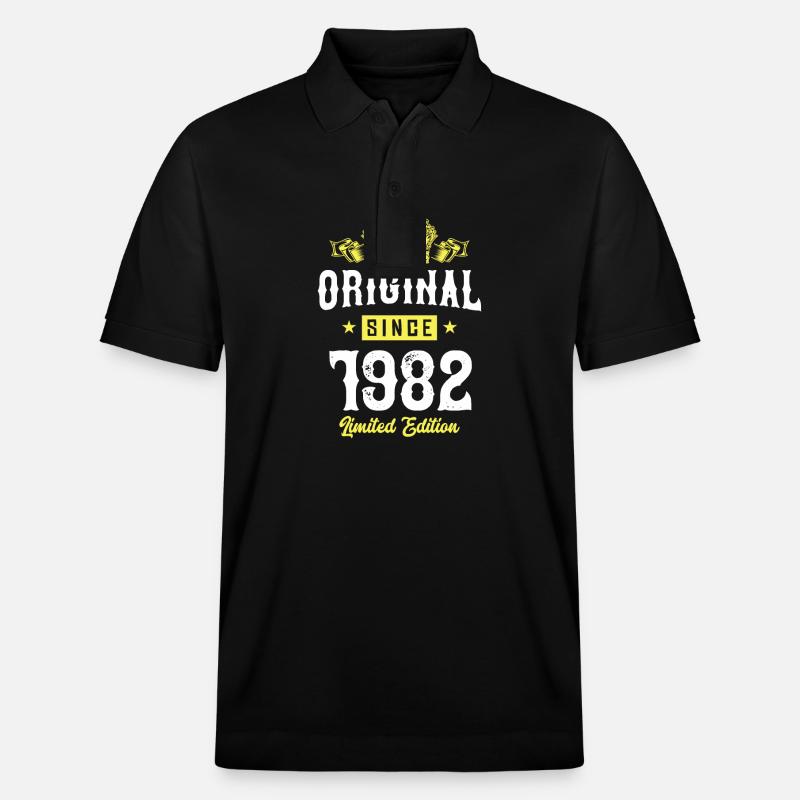 1982 limited edition - Stanley/Stella Unisex Bio-Poloshirt PREPSTER - Schwarz